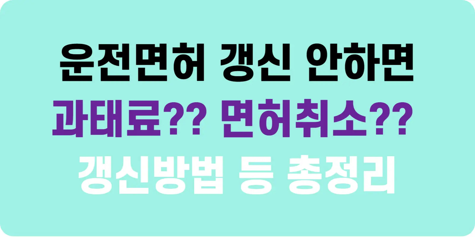 운전면허 갱신 안하면, 과태료 면허취소 섬네일